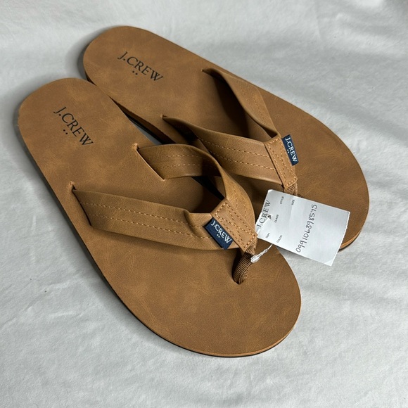 J. Crew Factory Mens Double-layer flip-flops in Tan/Navy - Picture 5 of 8